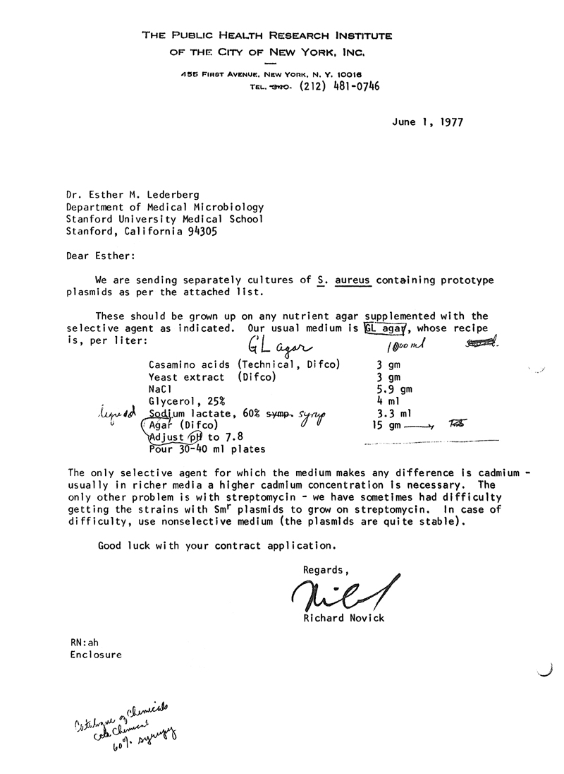 Novick2EML SAureus Note 6-1-77 p4